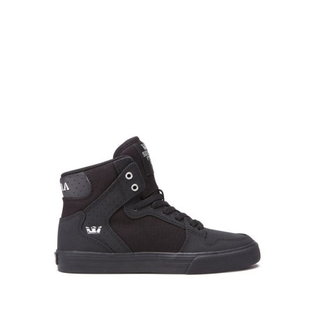 Supra Vaider Kids High Tops Shoes Black UK 91LQA